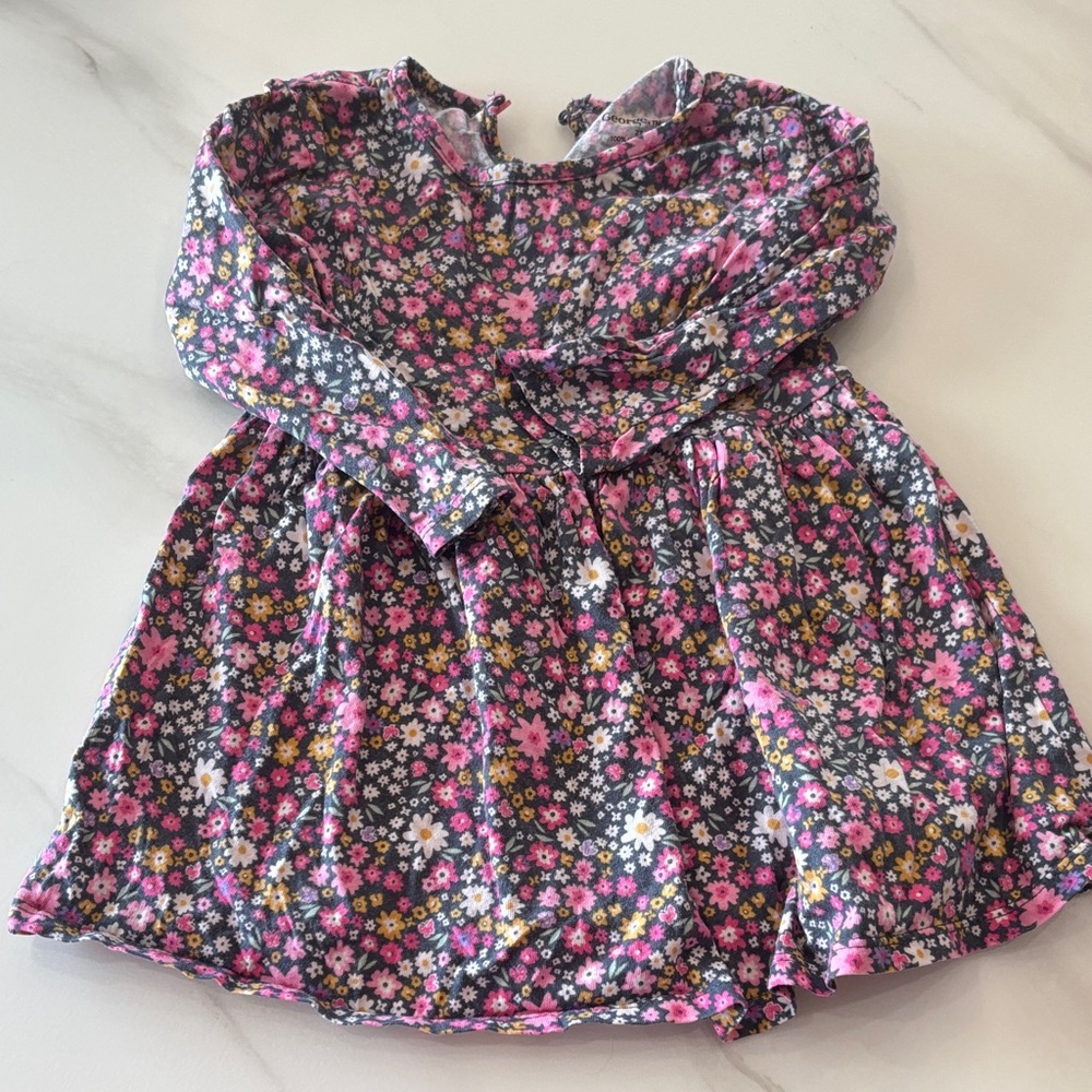 George Floral‎ Kids Dress - Pink and Gray